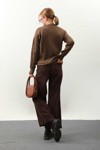 Önü Oval Kısa Kazak Kahverengi - 8