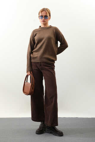 Önü Oval Kısa Kazak Kahverengi - 1