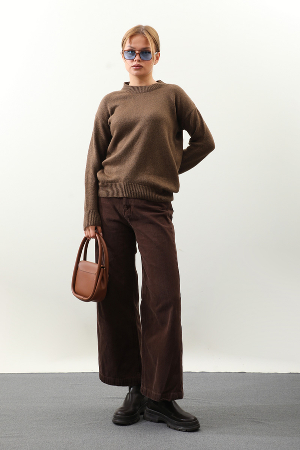 Önü Oval Kısa Kazak Kahverengi - 1