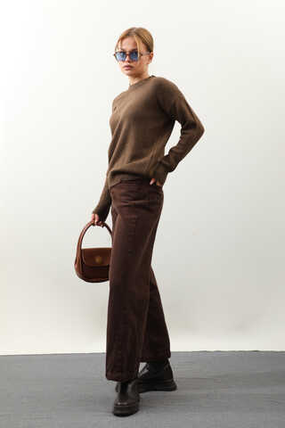 Önü Oval Kısa Kazak Kahverengi - 4