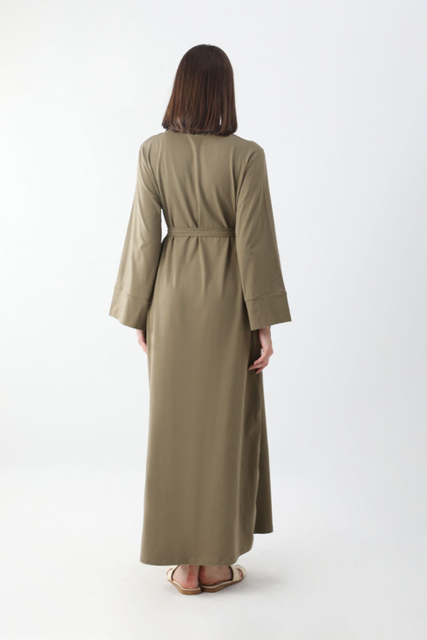 Osmanlı Baskılı Sweat Elbise Haki - 10