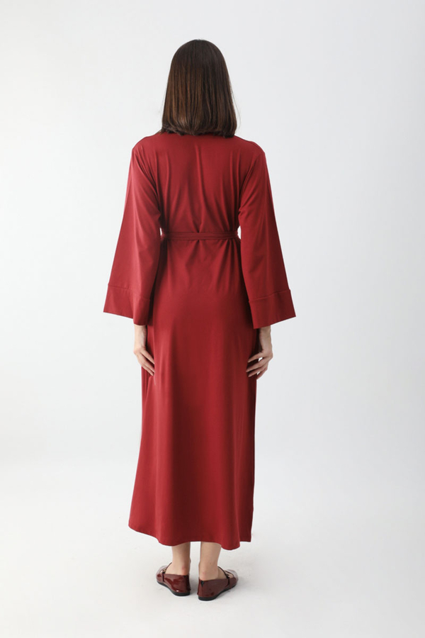 Osmanlı Baskılı Sweat Elbise Kırmızı - 6