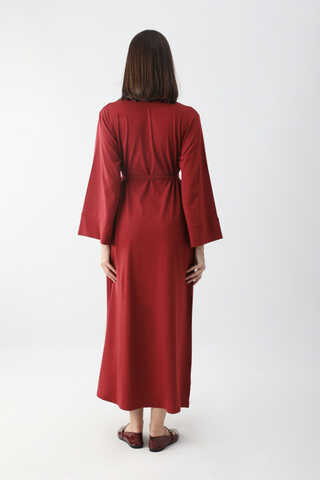 Osmanlı Baskılı Sweat Elbise Kırmızı - 6
