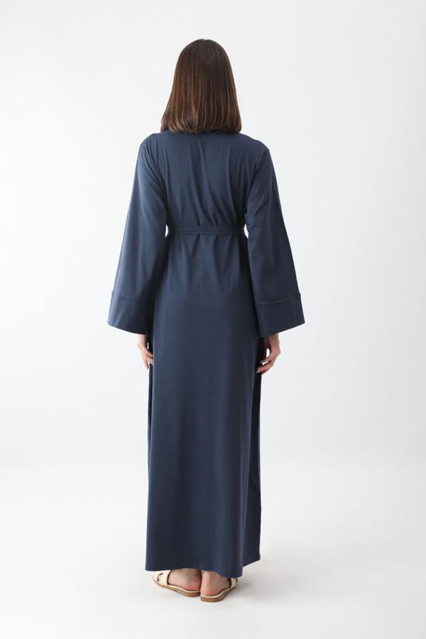 Osmanlı Baskılı Sweat Elbise Lacivert - 10