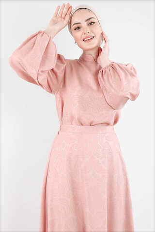 Ottoman Patterned Skirt Set Powder - 2