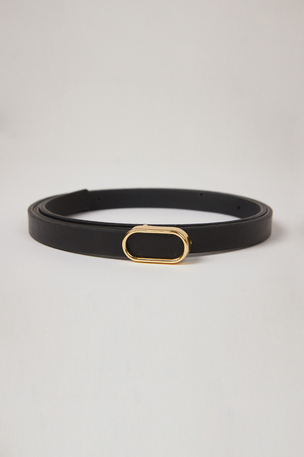 Oval Buckle Belt Black - 1