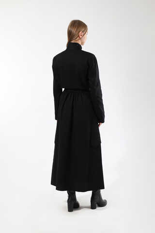 Oval Cepli Ceket Etek Takım Siyah - 6