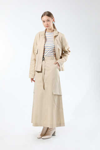 Oval Cepli Ceket Etek Takım Taş - 1