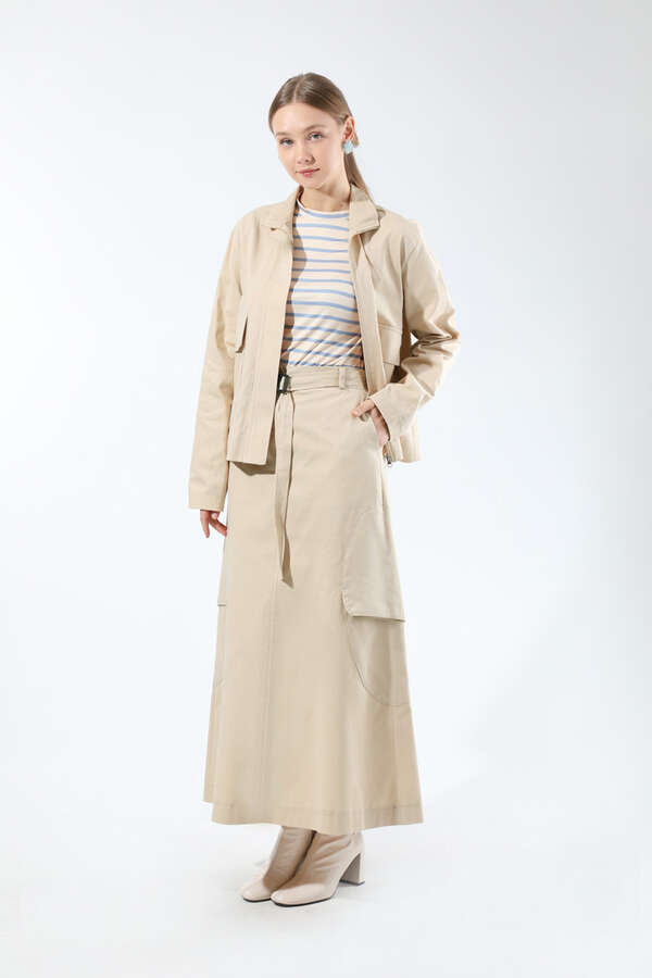 Oval Cepli Ceket Etek Takım Taş - 1