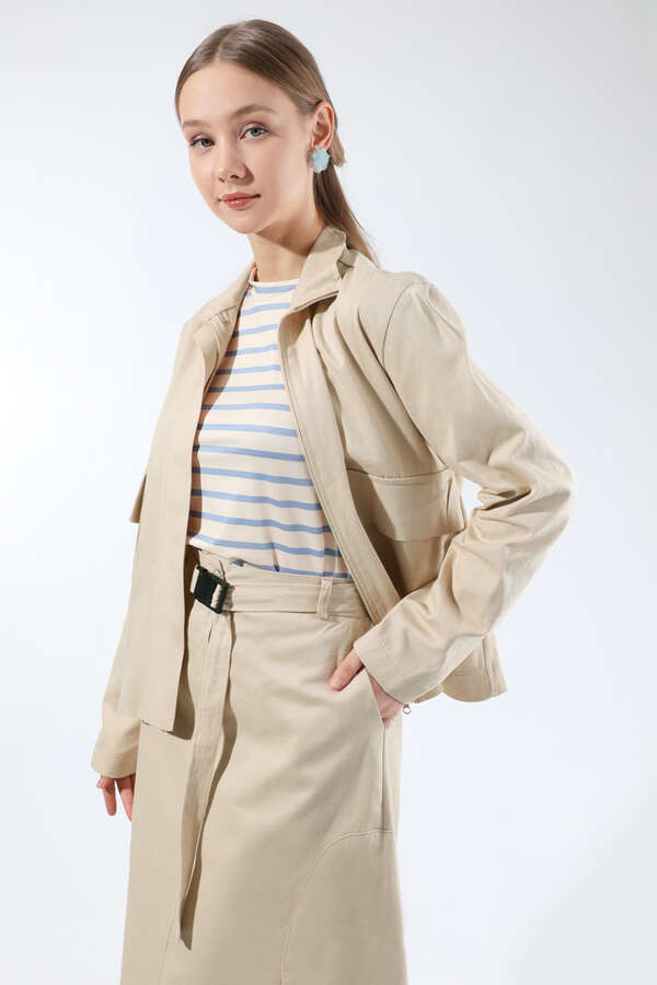 Oval Cepli Ceket Etek Takım Taş - 2