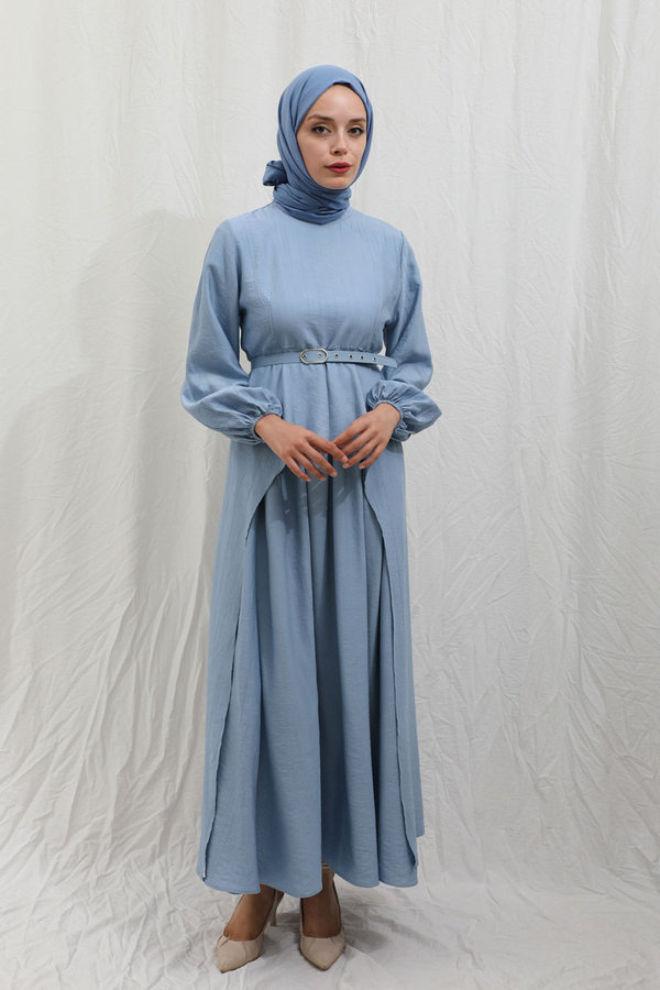 Oval Tunikli Etek Takım Bebe Mavisi - 7