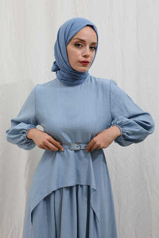 Oval Tunikli Etek Takım Bebe Mavisi - 10