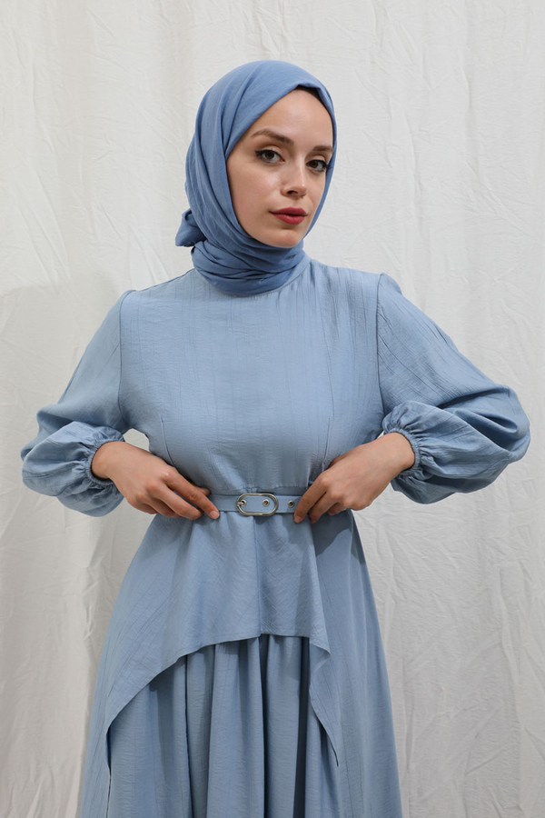 Oval Tunikli Etek Takım Bebe Mavisi - 10