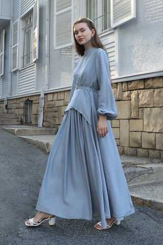 Oval Tunikli Etek Takım Bebe Mavisi - 1