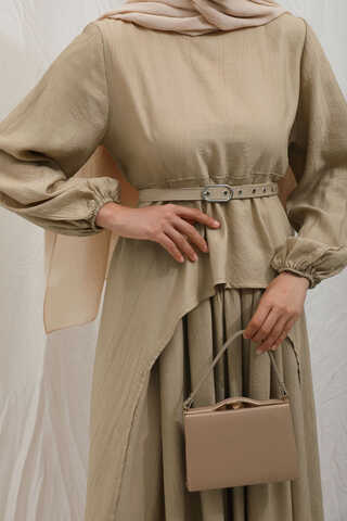 Oval Tunikli Etek Takım Camel - 5