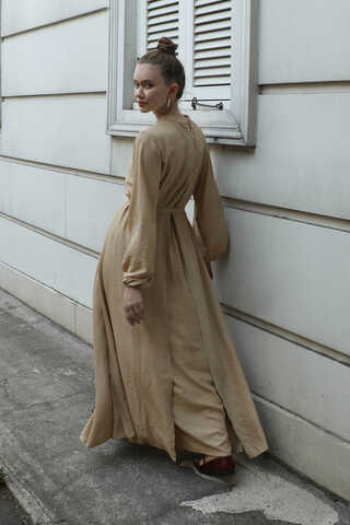Oval Tunikli Etek Takım Camel - 4