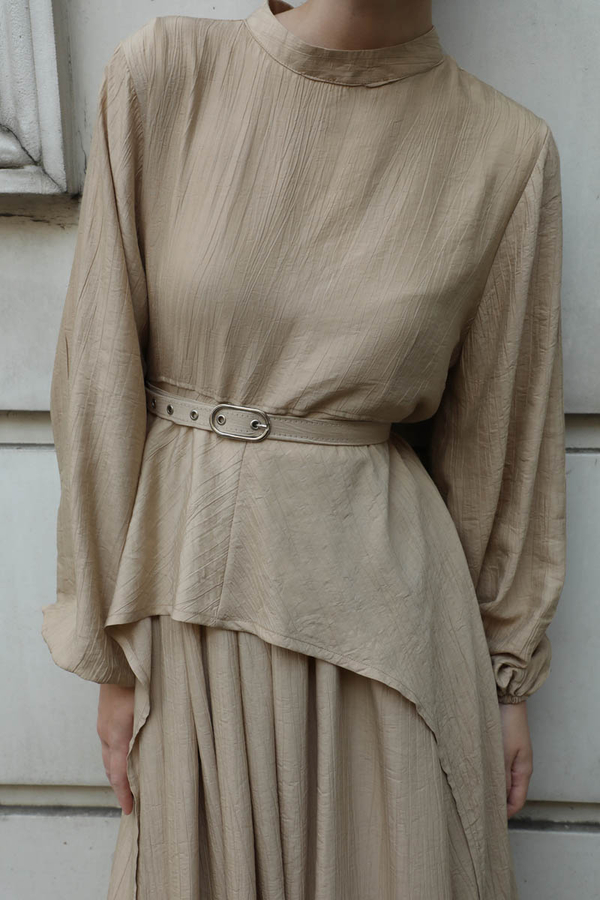 Oval Tunikli Etek Takım Camel - 3