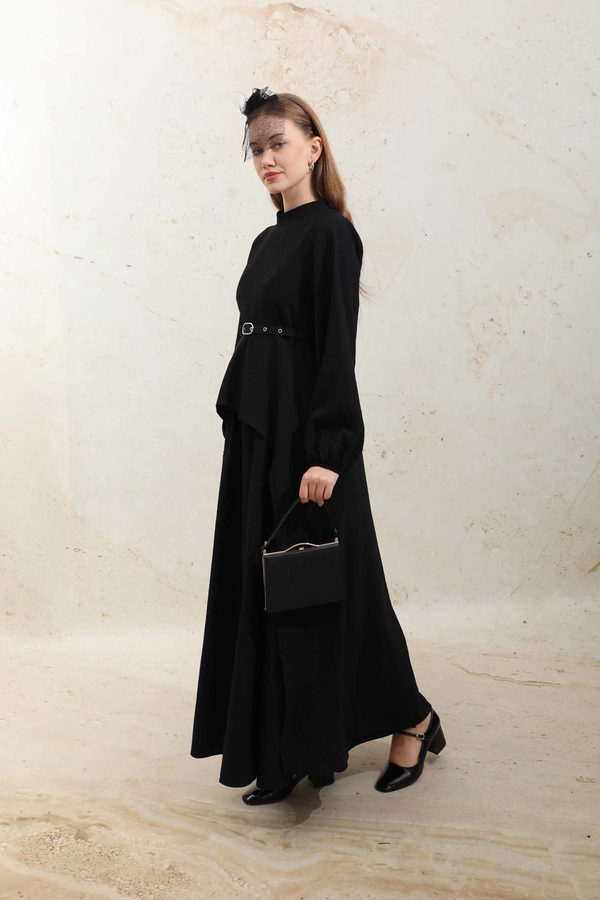 Oval Tunikli Etek Takım Siyah - 3