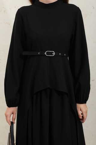 Oval Tunikli Etek Takım Siyah - 5