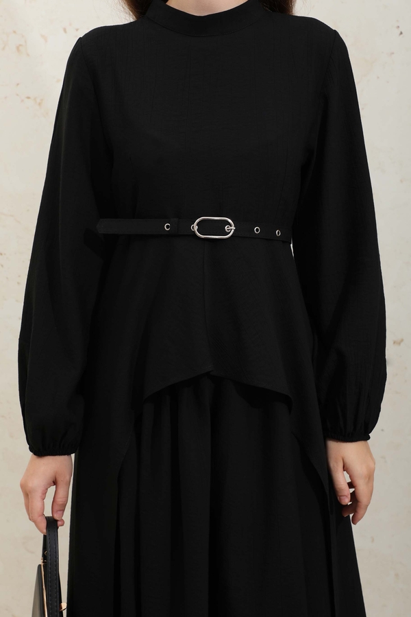 Oval Tunikli Etek Takım Siyah - 5