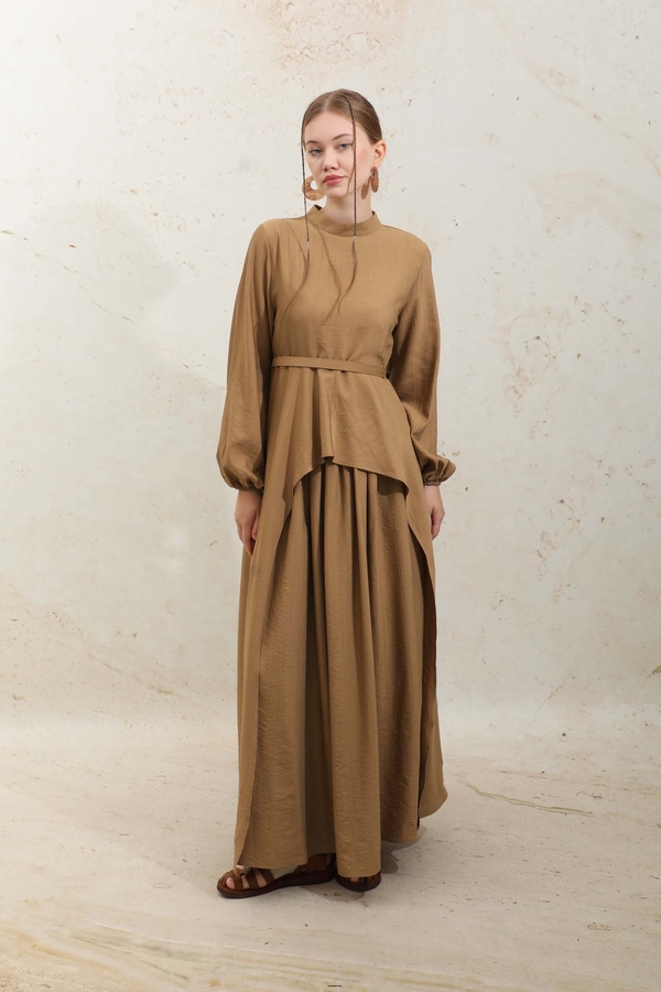 Oval Tunikli Etek Takım Taba - 2