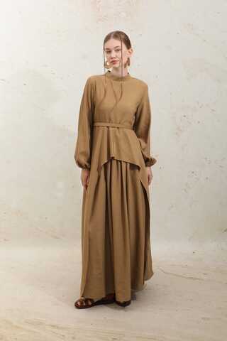 Oval Tunikli Etek Takım Taba - 2