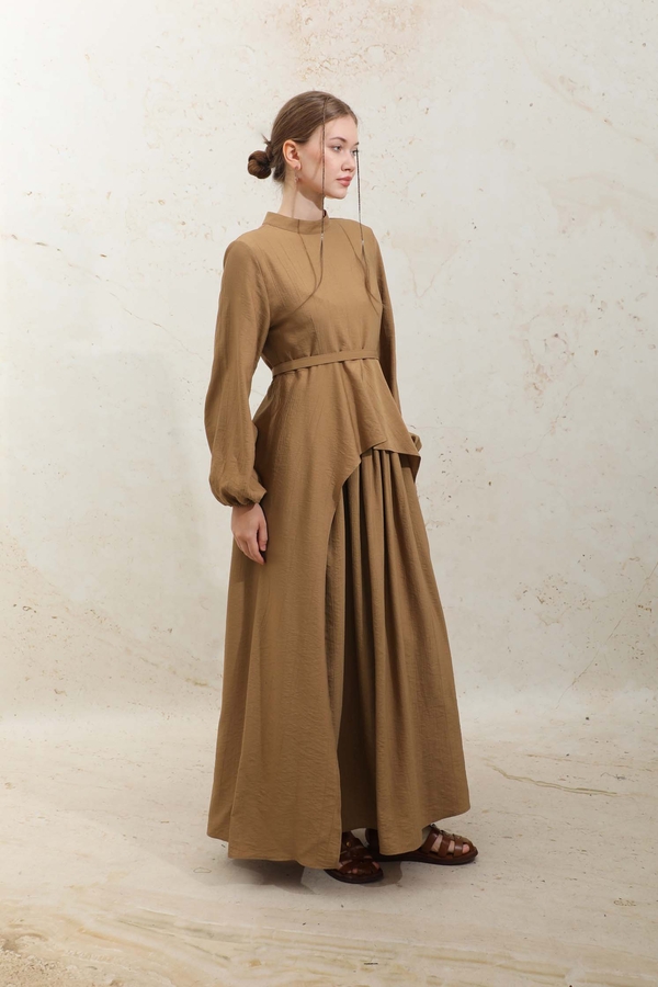 Oval Tunikli Etek Takım Taba - 1