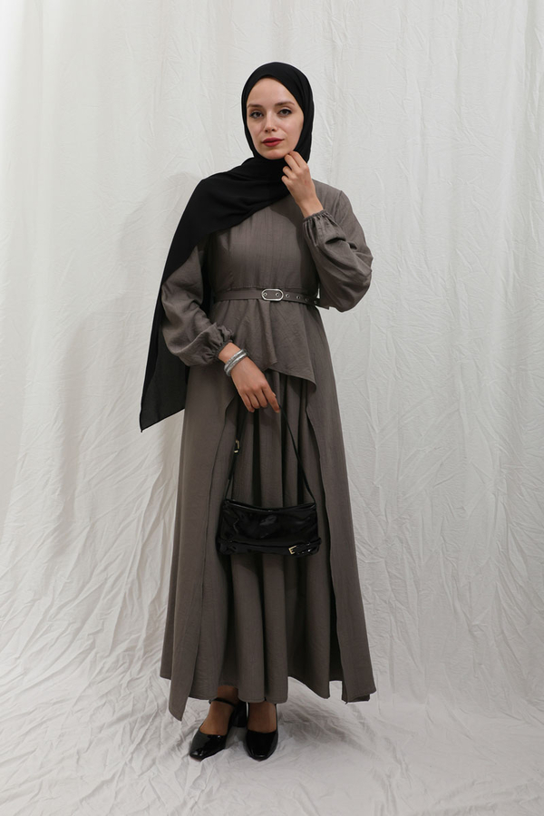 Oval Tunikli Etek Takım Toprak - 11