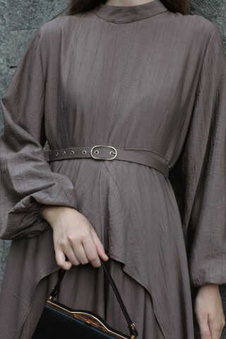 Oval Tunikli Etek Takım Toprak - 1