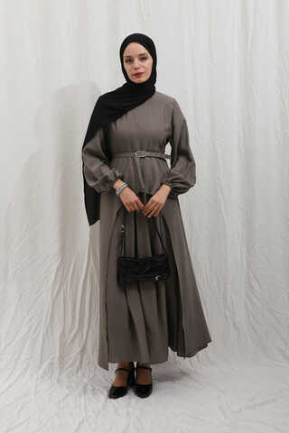 Oval Tunikli Etek Takım Toprak - 9