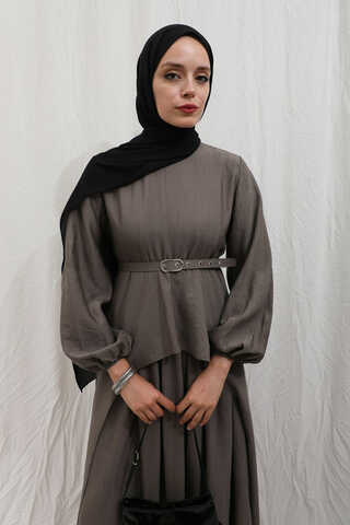 Oval Tunikli Etek Takım Toprak - 13