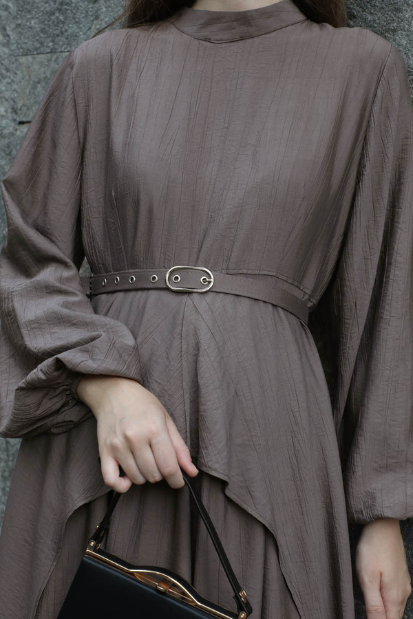 Oval Tunikli Etek Takım Toprak - 1
