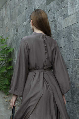 Oval Tunikli Etek Takım Toprak - 6