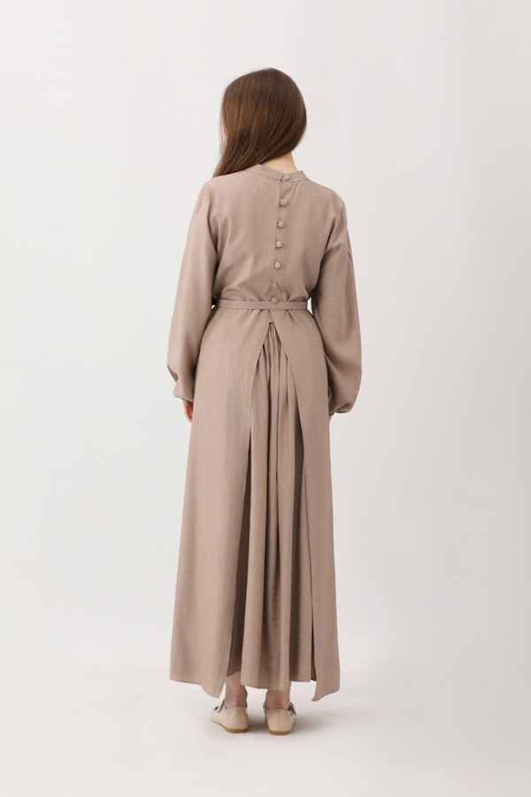 Oval Tunikli Etek Takım Vizon - 8