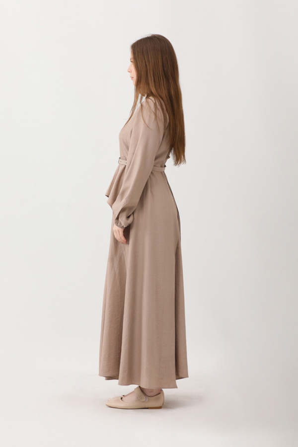 Oval Tunikli Etek Takım Vizon - 4