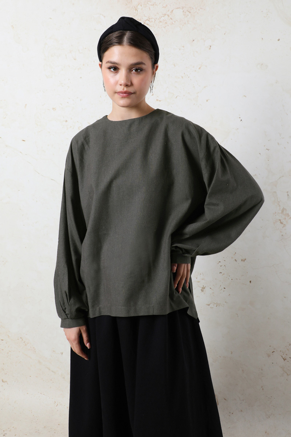 Overisze Keten Tunik Antrasit - 4