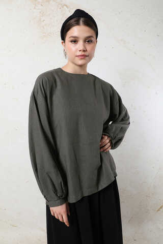 Overisze Keten Tunik Antrasit - 5