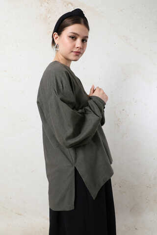 Overisze Keten Tunik Antrasit - 6