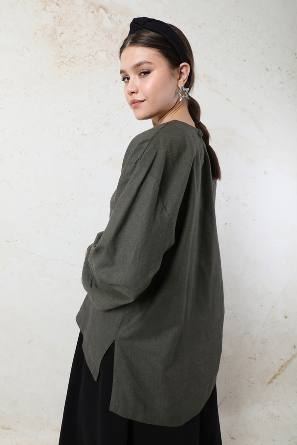 Overisze Keten Tunik Antrasit - 8