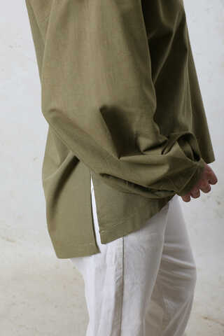 Overisze Keten Tunik Haki - 4