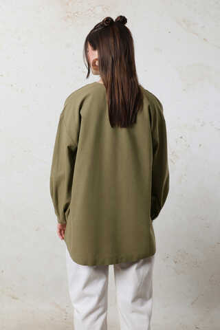 Overisze Keten Tunik Haki - 7