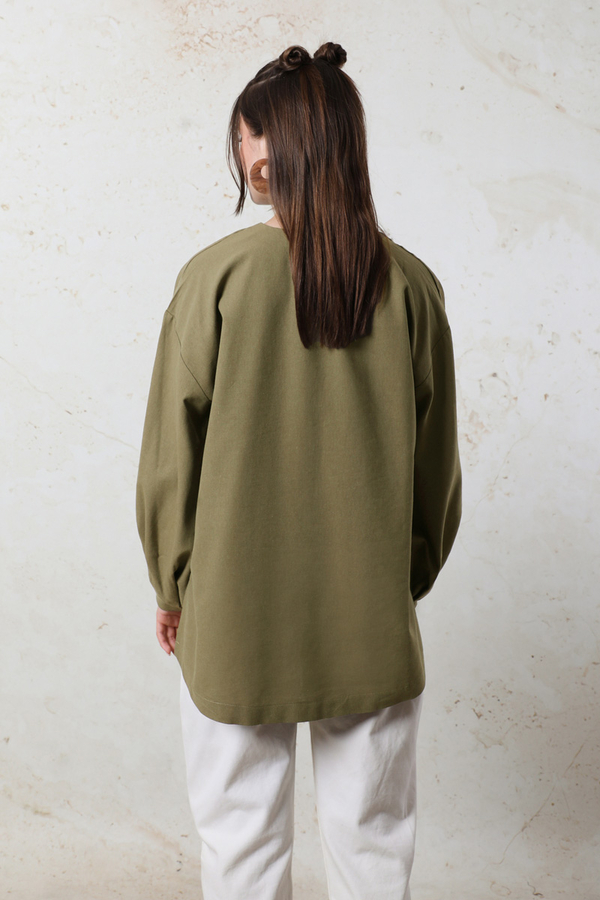 Overisze Keten Tunik Haki - 7