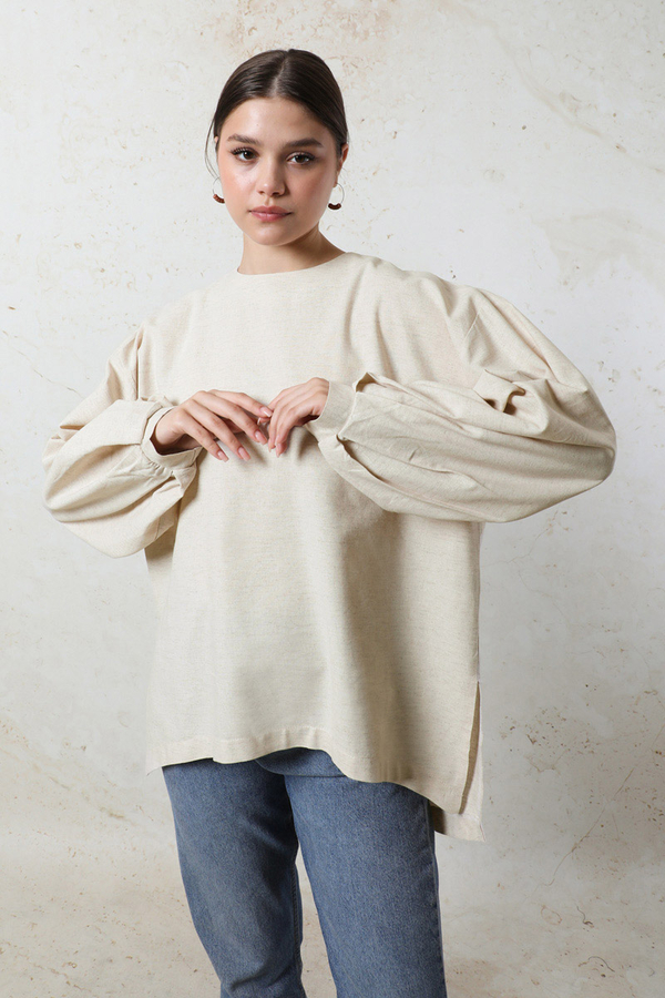 Overisze Keten Tunik Taş - 1