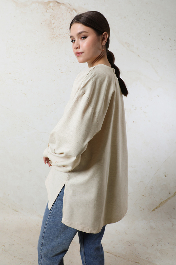 Overisze Keten Tunik Taş - 6