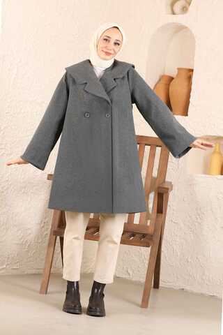 Oversize Cachet Coat Dark Grey - 1
