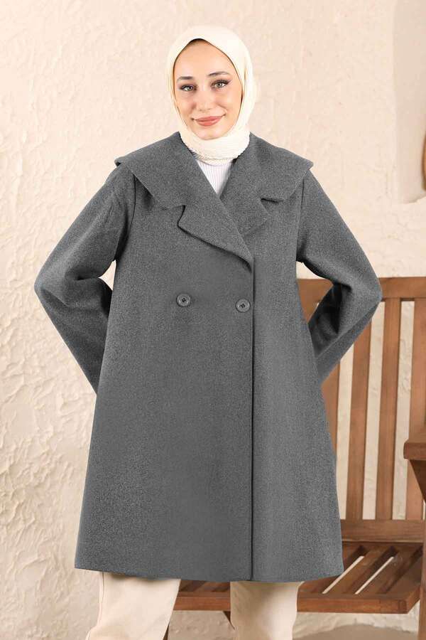 Oversize Cachet Coat Dark Grey - 2