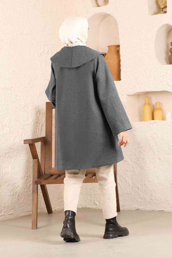Oversize Cachet Coat Dark Grey - 3