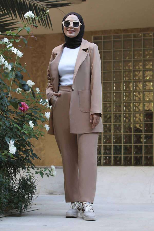 Oversize Ceket Pantolon Takım Camel - 2