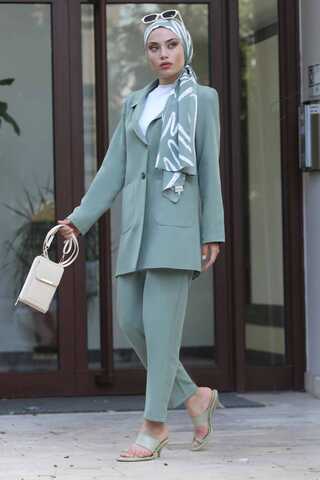 Oversize Ceket Pantolon Takım Mint - 1