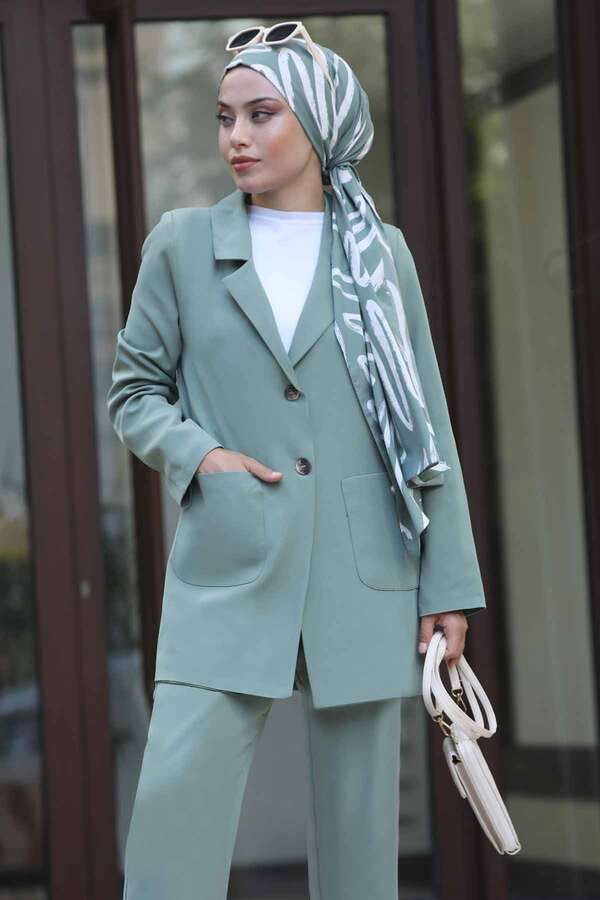 Oversize Ceket Pantolon Takım Mint - 3